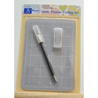 Birch Quilting Multi-Purpose Cutting Set, Self Healing Mat, Rubber Grip Knife