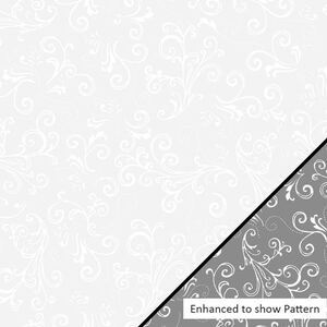 Night &amp; Day 2 Jewelled Scroll White 110cm Wide Cotton Fabric 0206/0809