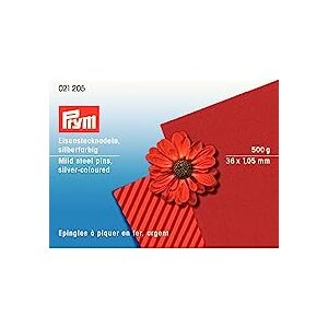Prym Mild Steel Pins, 1.05 x 36mm Silver-Coloured 500g Box