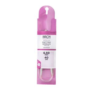 Birch Circular Knitting Needle, 40cm x 6.50mm, Circular Knitting Pins # 031100