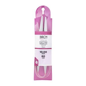 Birch Circular Knitting Needle, 80cm x 10.00mm, Circular Knitting Pins # 031106