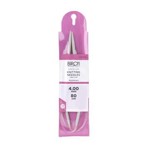 Birch Circular Knitting Needle, 80cm x 4.00mm, Circular Knitting Pins # 031108