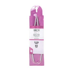 Birch Circular Knitting Needle, 80cm x 3.25mm, Circular Knitting Pins # 031109