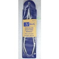 Birch Circular Knitting Needle, 100cm, 3.75mm, Circular Knitting Pins #031112