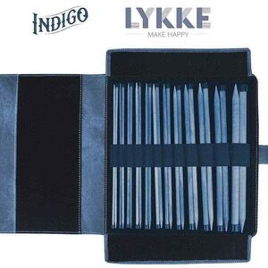 LYKKE Driftwood Straight Knitting Needle Set 14&quot; (12 Pairs) INDIGO