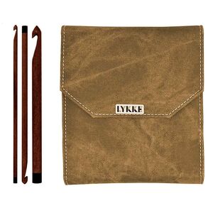 LYKKE Driftwood Crochet Hooks 6&quot; Set of 10, in Umber Pouch