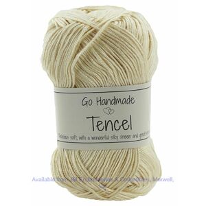 Go Handmade Tencil 60% Bamboo 40% Tencel Yarn, OFF WHITE, 50g Ball
