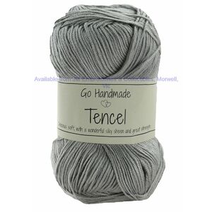 Go Handmade Tencil, LIGHT GREY, 50g Ball, 60% Bamboo 40% Tencel Yarn