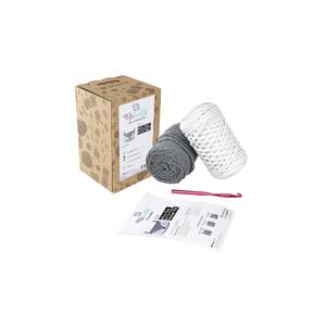 ReTwisst DIY Mini FOX Basket Bag Crochet Kit GREY 3005, (Recycled Craft Yarns)