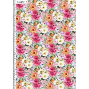 Liberty Fabrics Tana Lawn MELODY BLOOMS (B) Pink 100% Cotton 136cm Wide Per 50cm