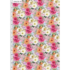 Liberty Fabrics Tana Lawn MELODY BLOOMS (B) Pink 100% Cotton 136cm Wide Per 50cm