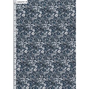 Tana Lawn JUNE&#39;S MEADOW (G) Blue 100% Cotton 136cm Wide per 50cm