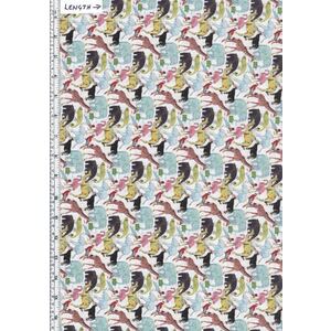 Tana Lawn QUEUE FOR THE ZOO Cream (F) 100% Cotton 136cm Wide per 50cm