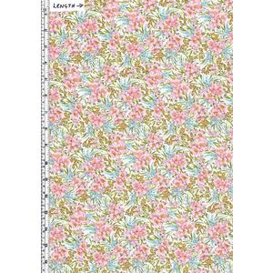 29cm REMNANT Liberty Fabrics Tana Lawn SWIRLING PETALS 100% Cotton 136cm Wide