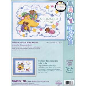 TWINKLE TWINKLE Birth Record Counted Cross Stitch Kit, 03865 by Dimensions