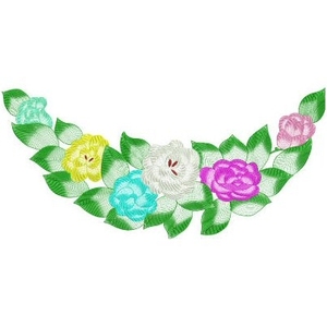 Floral Chairback Machine Embroidery Design, 100mm x 213mm, (050314-2chairback-100)