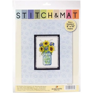 Floral Jar Cross Stitch &amp; Mat #4470 by Design Works Crafts Inc