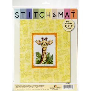 GIRAFFE Cross Stitch &amp; Mat #4475 by Design Works Crafts Inc