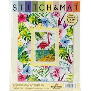 FLAMINGO Cross Stitch & Mat #4476 by Design Works Crafts Inc