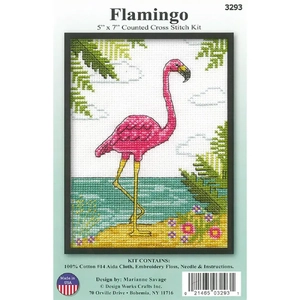Joan Elliott FLAMINGO 5" x 7" Counted Cross Stitch Kit #3293