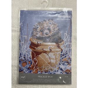 Beutron Cross Stitch Kit, PRICKLY POT 25 x 25cm, 14ct Aida, DMC Cotton