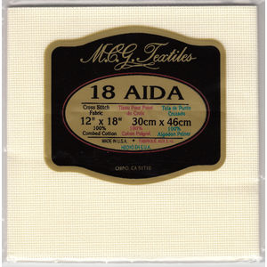 Aida Cloth 31cm x 36cm (12&quot; x 14&quot;) 18 Count, IVORY, 100% Combed Cotton Made in USA