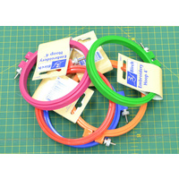 Birch 4&quot; (10cm) Plastic Embroidery Hoop, Assorted Colours, Cross Stitch Embroidery