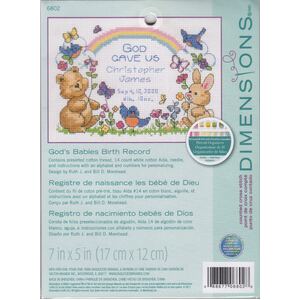 GOD&#39;S BABIES BIRTH RECORD Counted Cross Stitch Kit #06802