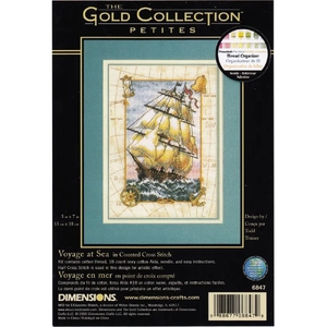 VOYAGE AT SEA Counted Cross Stitch Kit 13 x 18cm, 6847 - Gold Collection Petites