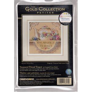 TREASURED FRIEND TEAPOT Counted Cross Stitch Kit 15cm x 15cm, 06904