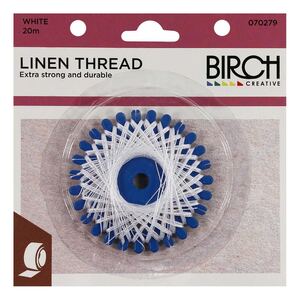 Birch WHITE Linen Thread 20m 100% Linen For Saddlery Canvas Upholstery Etc.