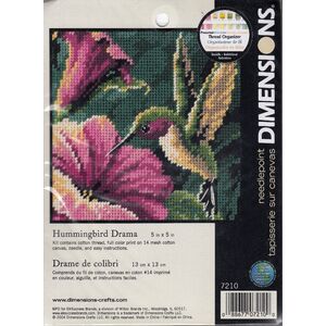 HUMMINGBIRD DRAMA Needlepoint Kit 5&quot; x 5&quot;, 07210
