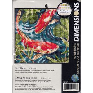 KOI POND Stamped Needlepoint Kit 13cm x 13cm, 07214