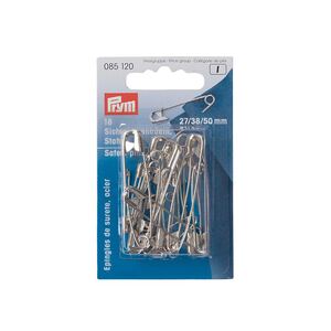Safety Pins With Coil No. 0-3, 27/38/50mm Assorted Silver-Coloured, 18 Items