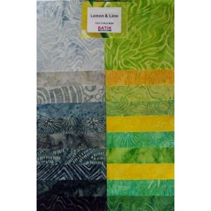 Batik Australia LEMON &amp; LIME, 40 x 10 Inch Fabric Squares - LIMITED STOCK