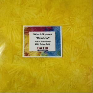 Batik Australia &quot;RAINBOW&quot;, 40 x 10 Inch Fabric Squares - LIMITED STOCK