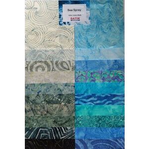 Batik Australia SEA SPRAY, 40 x 10 Inch Fabric Squares - LIMITED STOCK