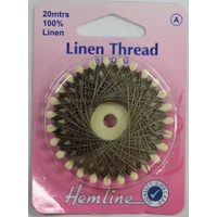 Hemline Linen Thread 20metres KHAKI, 100% Linen For Saddlery Canvas Upholstery Etc.