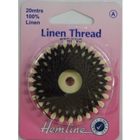 Linen Thread 20m BLACK, 100% Linen For Saddlery Canvas Upholstery Etc. By Hemline