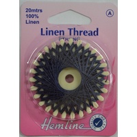 Hemline Linen Thread 20 metres NAVY, 100% Linen For Saddlery Canvas Upholstery Etc.