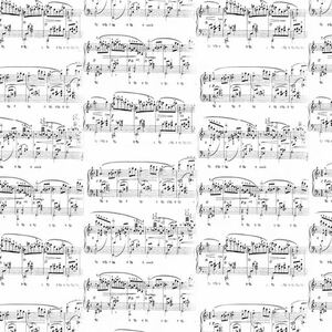 Retro Music Sheet Music White, 112cm Wide 100% Cotton Fabric (Per 25cm)