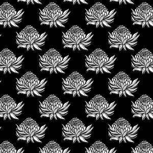 Great Southern Land Waratah Dream Black, 112cm Wide 100% Cotton Fabric
