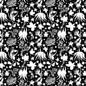 Great Southern Land Outback Bloom Black, 112cm Wide 100% Cotton Fabric
