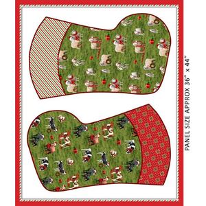 The Night Before Christmas Santas Helpers 30″ Stocking Panel Cotton Fabric 1117E