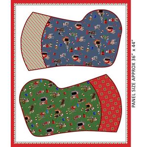 The Night Before Christmas Santas Helpers 30″ Stocking Panel Cotton Fabric 1117F