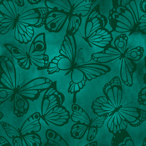 Butterflies TEAL, 112cm Wide Cotton Fabric 1144E