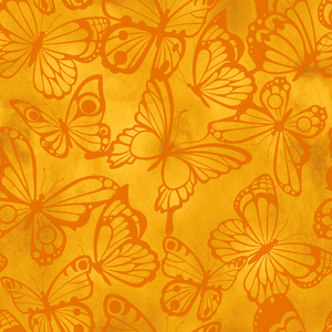 Butterflies TANGERINE, 112cm Wide Cotton Fabric 1144F