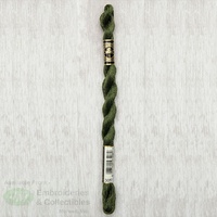 DMC Perle (Pearl) 5 Cotton, #3051 DARK GREEN GRAY, (5g) 25m Skein