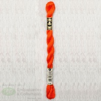 DMC Perle (Pearl) 5 Cotton, #608 BRIGHT ORANGE, (5g) 25m Skein