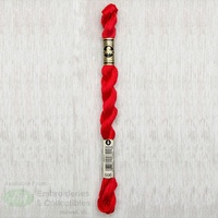 DMC Perle (Pearl) 5 Cotton, #666 BRIGHT RED, (5g) 25m Skein